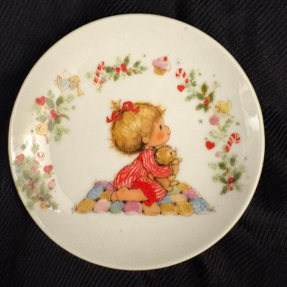 Vintage 1980 Enesco Enchantments Sugar Plum Mini Dish 4" Christmas Retro